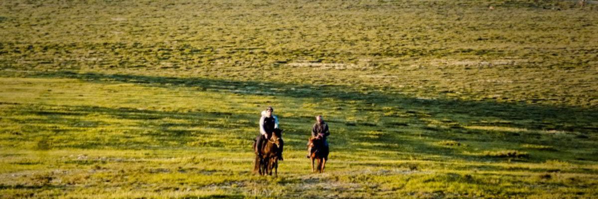 Steppenfuchs Reisen - Reitergruppe in der Weite der mongolischen Steppe