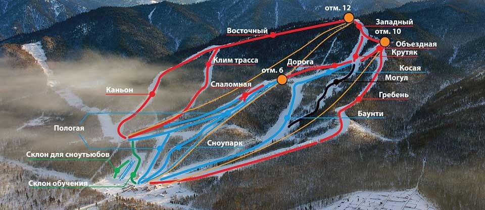Map ski area Sobolinaja mountain