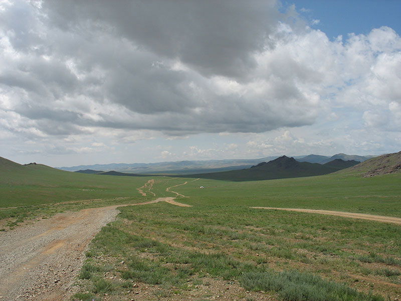 Steppenfuchs Reisen - Fahrzeugspuren in der mongolischen Steppe